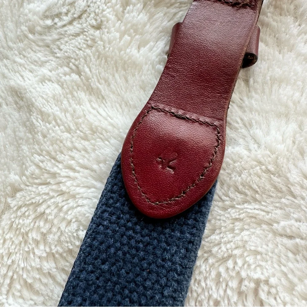 Preston Belt Mens 42 Blue Sailing Flags Nautical Boating Sailor Brass Buckle Adj